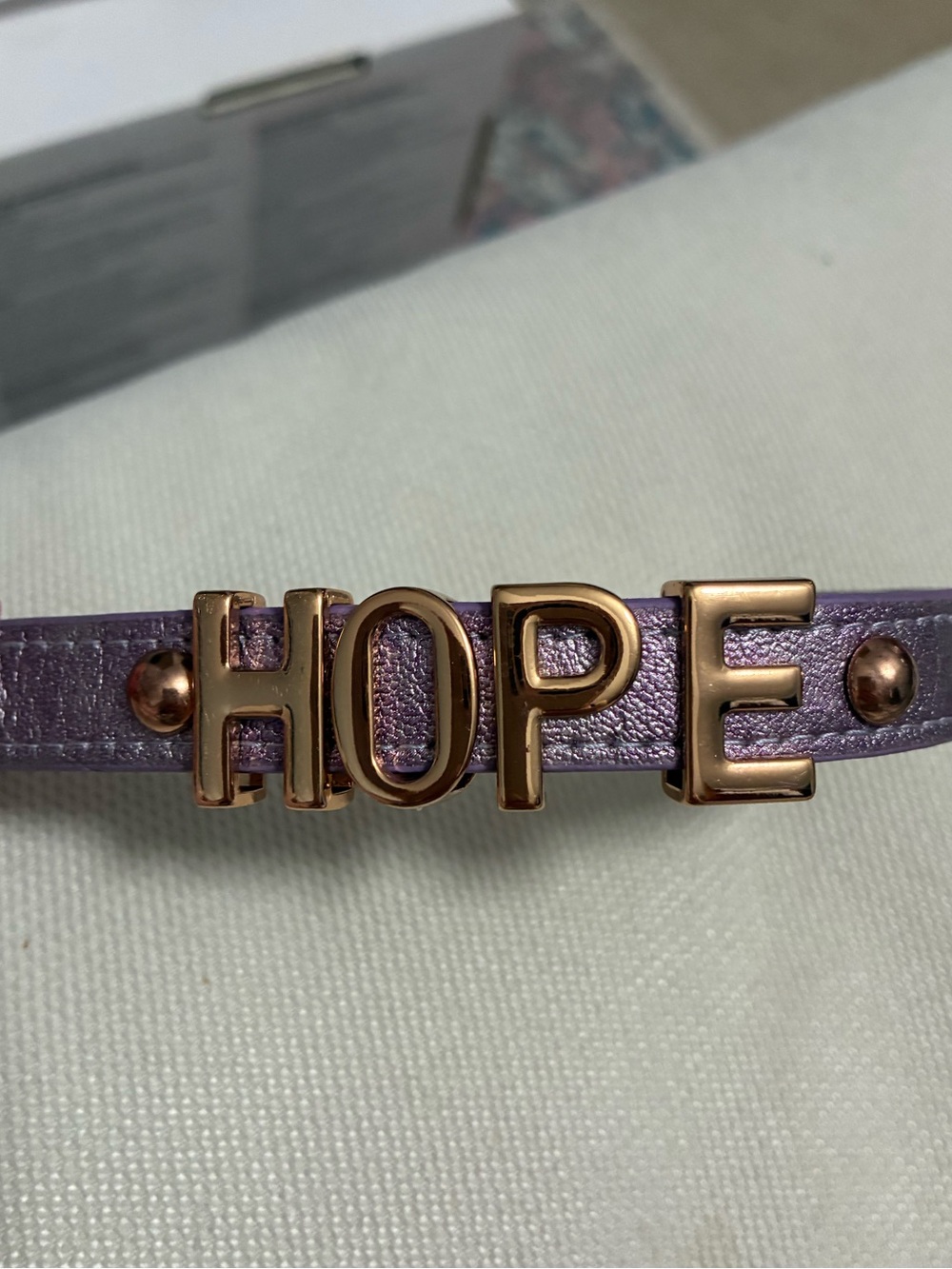 BCBGeneration Metallic Lavender HOPE Bracelet with Gold Accents
